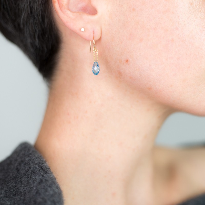 Boucles d'oreilles gouttes de cristal - Aquamarine