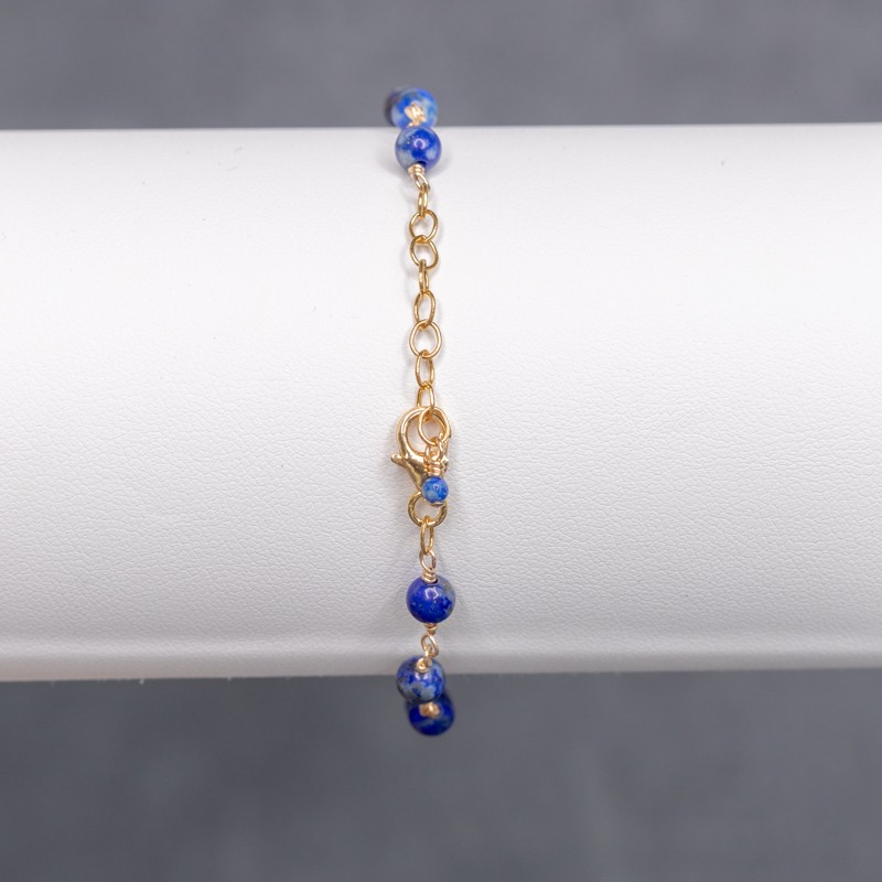 Bracelet pierres et trèfle en nacre - Lapis Lazuli