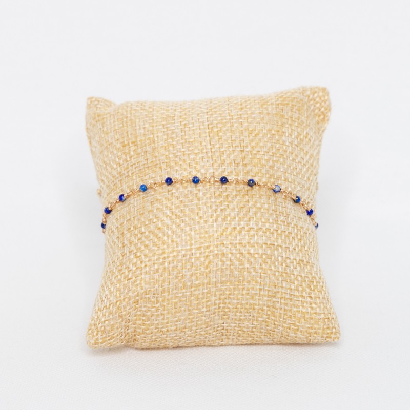Bracelet chaîne de petites pierres - Lapis Lazuli
