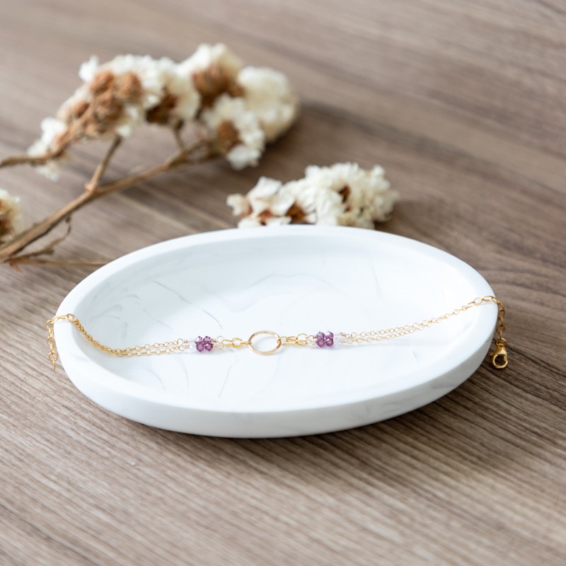Bracelet gold filled et perles de cristal - Iris