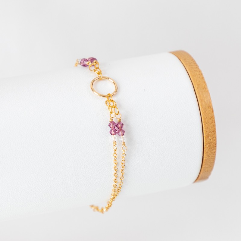 Bracelet gold filled et perles de cristal - Iris