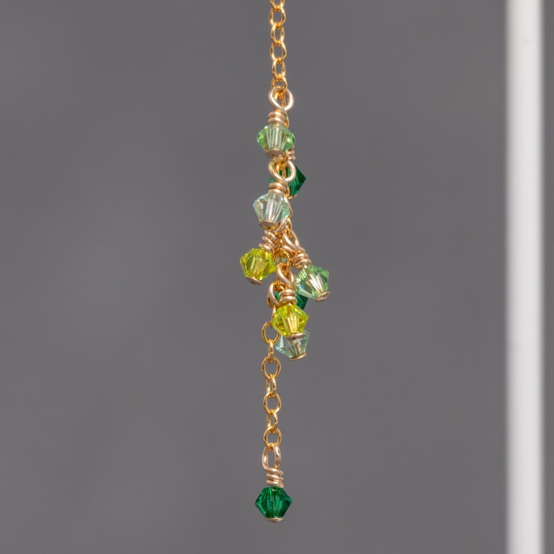 Boucles d'oreilles pluie de petits cristaux - Emerald
