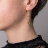 Boucles d'oreilles sequin de cristal - Golden Topaz