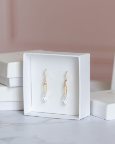 Boucles d'oreilles gouttes de cristal