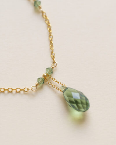 pendentif goutte de cristal vert