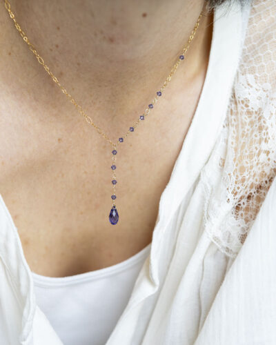 Collier en Y asymétrique cristal
