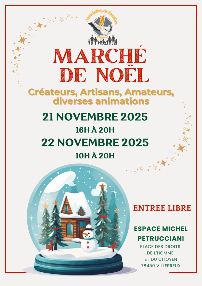 Affiche marché de Noël de Villepreux 2025 Yvelines